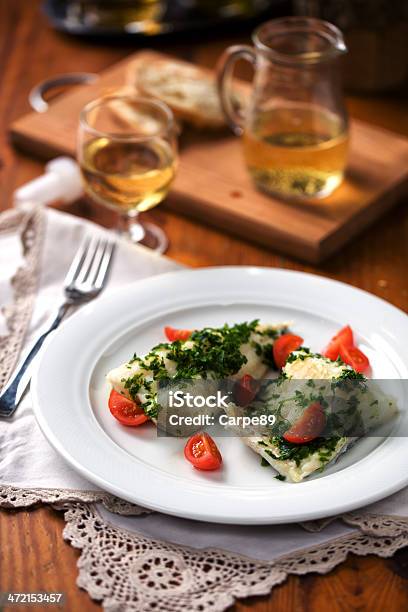 Fillet Of Cod Stock Photo - Download Image Now - Boiled, Bread, Close-up