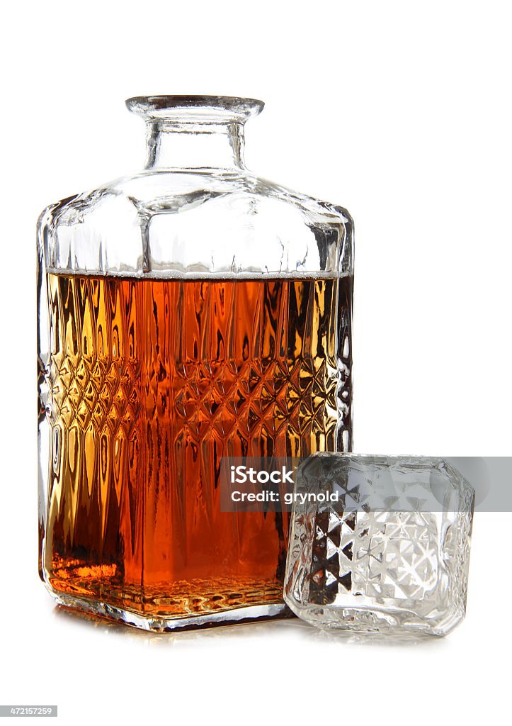 Whiskey glass Glass jars with whiskey on white background Alcohol - Drink Stock Photo