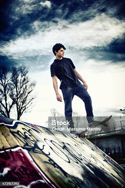 Skateboarder Stock Photo - Download Image Now - Active Lifestyle, Adolescence, Attitude