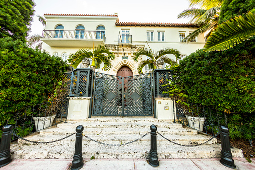 Miami, USA - July 31, 2013: Versace mansion. In 1997 the world gasped as Gianni Versace was shot to death on the doorstep of his Miami South Beach mansion in Miami, USA.