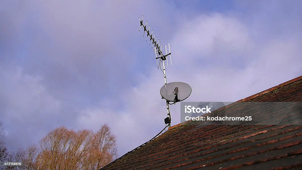 TV arial A satellite dish and TV arial Television Aerial Stock Photo