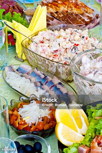 Food On The Table Stock Photo - Download Image Now - Alcohol - Drink, Anniversary, Appetizer