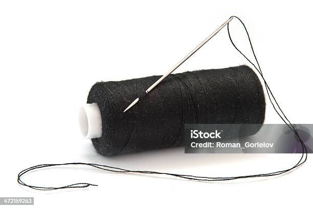Needle And Thread Stock Photo - Download Image Now - Art And Craft, Black Color, Cotton