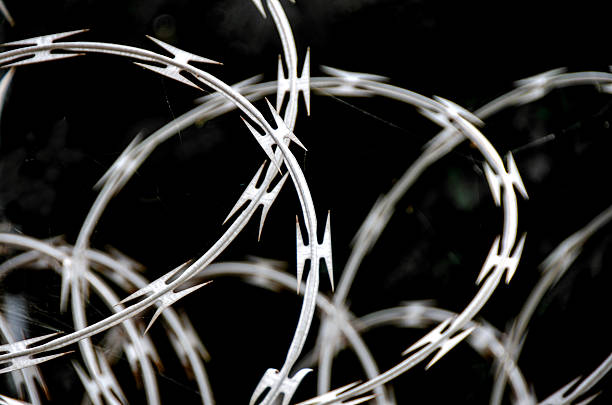 arame farpado - razor wire - fotografias e filmes do acervo