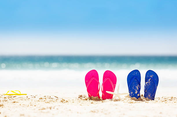 istock Beautiful holiday background: sand, sea, sandals and starfish! 472163339