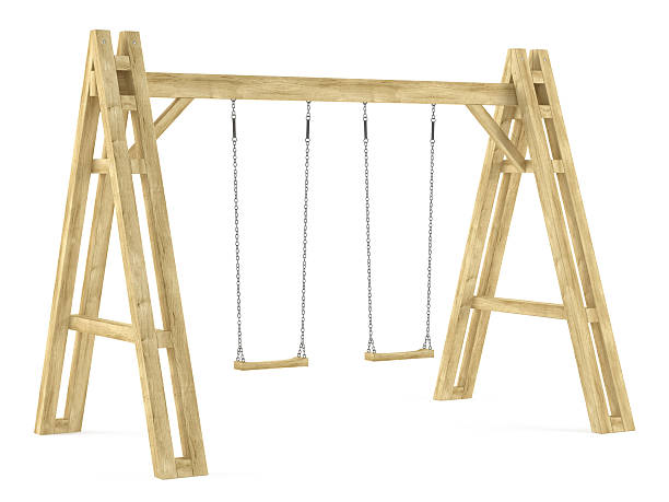 istock Wooden swing isolated 472164963