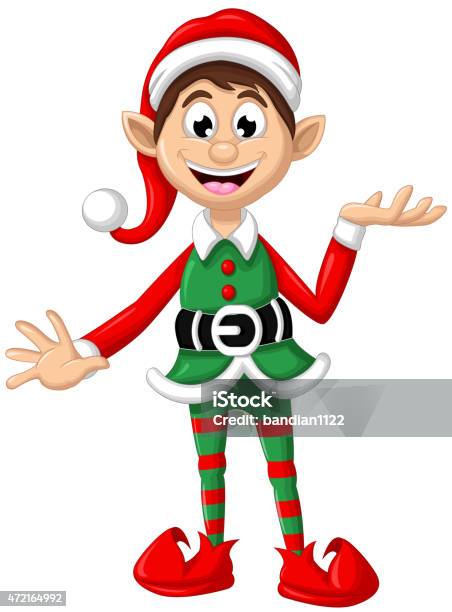 Christmas Elf Posing Stock Illustration - Download Image Now - 2015, Art, Art And Craft