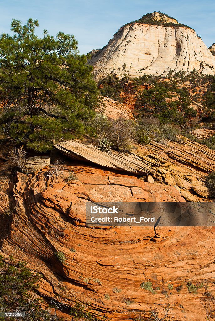 Rock Hoodoos y de erosión pináculos en el parque nacional Zion - Foto de stock de Acantilado libre de derechos