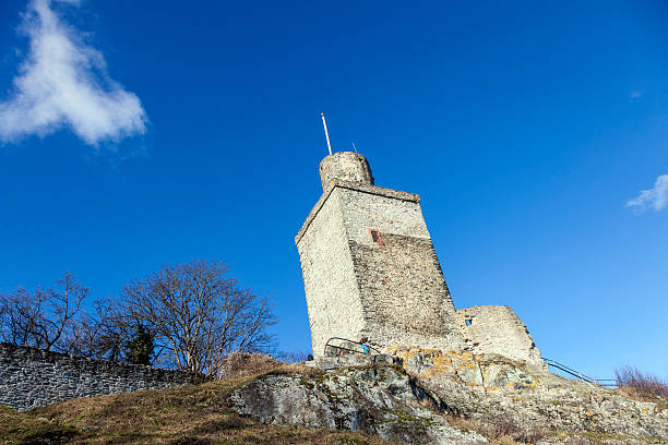 personnes visitez le célèbre vieux château falkenstein - konigstein photos et images de collection