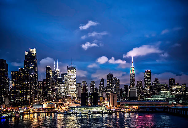Midtown Manhattan skyline during Christmas time - III stock photo