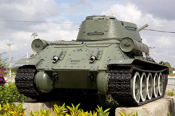 Cuba Giron, Cuba - January 5, 2014: cuban tank, used during the defense of Bay of Pigs invasion against the CIA mercenary is displayed at the Giron Museum bay of pigs invasion stock pictures, royalty-free photos & images