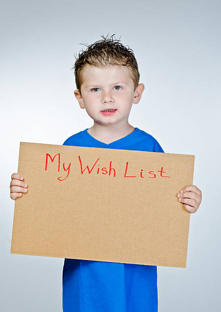 istock Christmas child my wish list sign 472172287