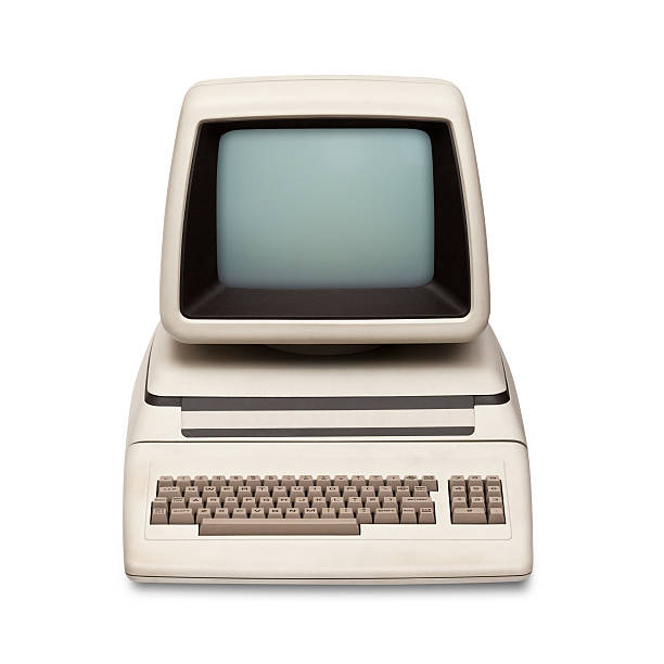 istock An old vintage computer and monitor on a white background 472172699