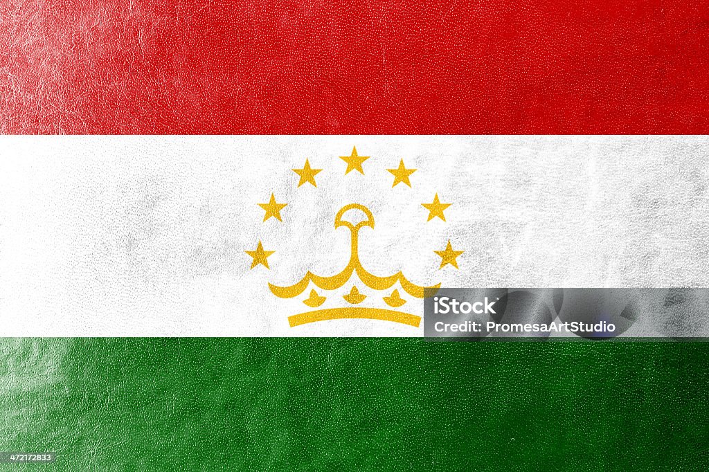 Tajikistan Flag painted on leather texture Flags Lightbox: Abstract Stock Photo