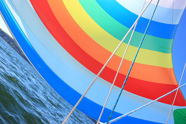 istock The wind has filled colorful spinnaker sail 472174177