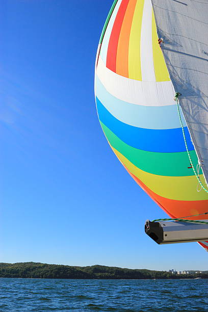 istock The wind has filled colorful spinnaker sail 472174179