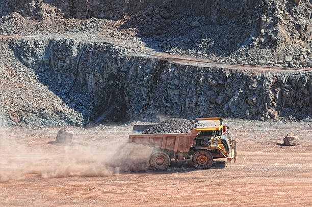 istock dumper truck on road in surface mine quarry 472175287