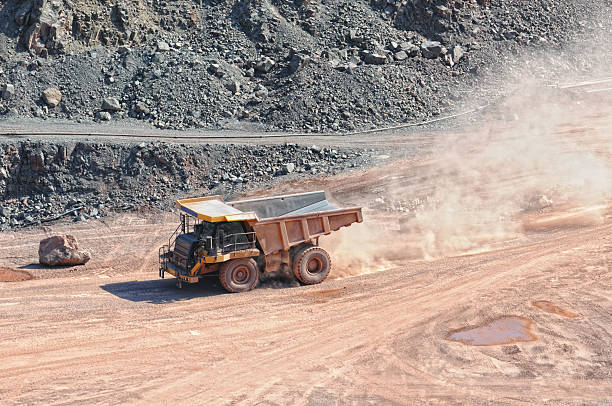 istock dumper truck on road in surface mine quarry 472175337