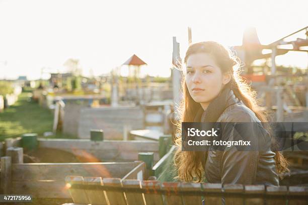 Portrait Of Young Woman In Urban Gardening Project Stock Photo - Download Image Now - 20-29 Years, 2015, 25-29 Years