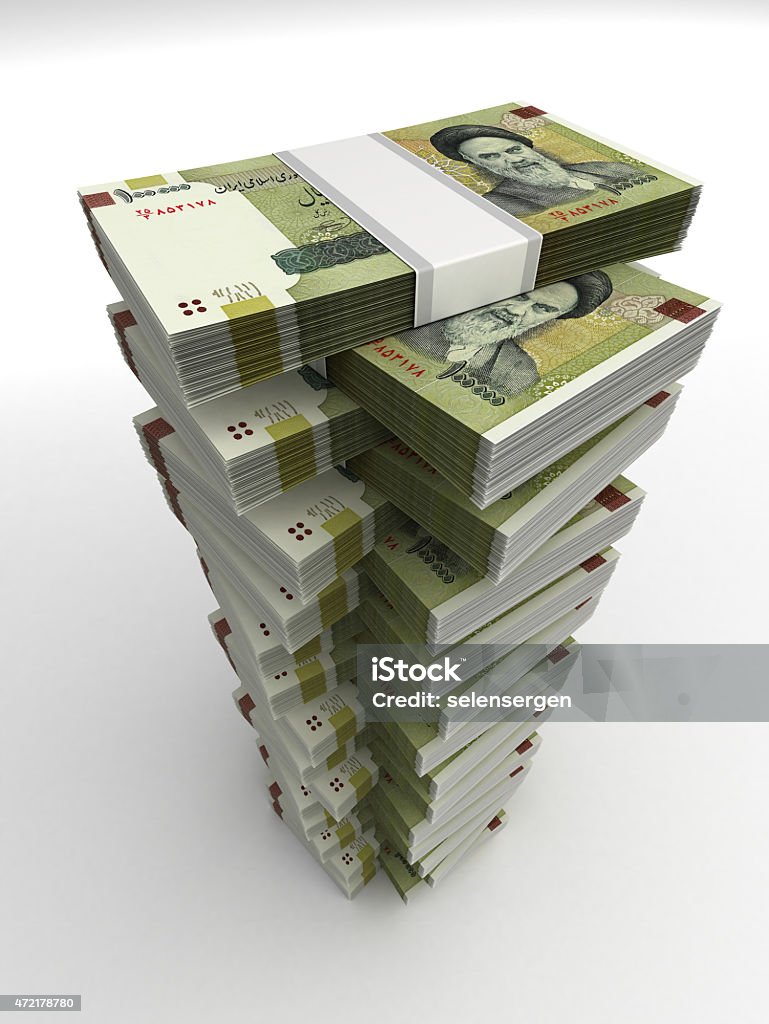 Tower of Iranian Rial 2015 Stock Photo