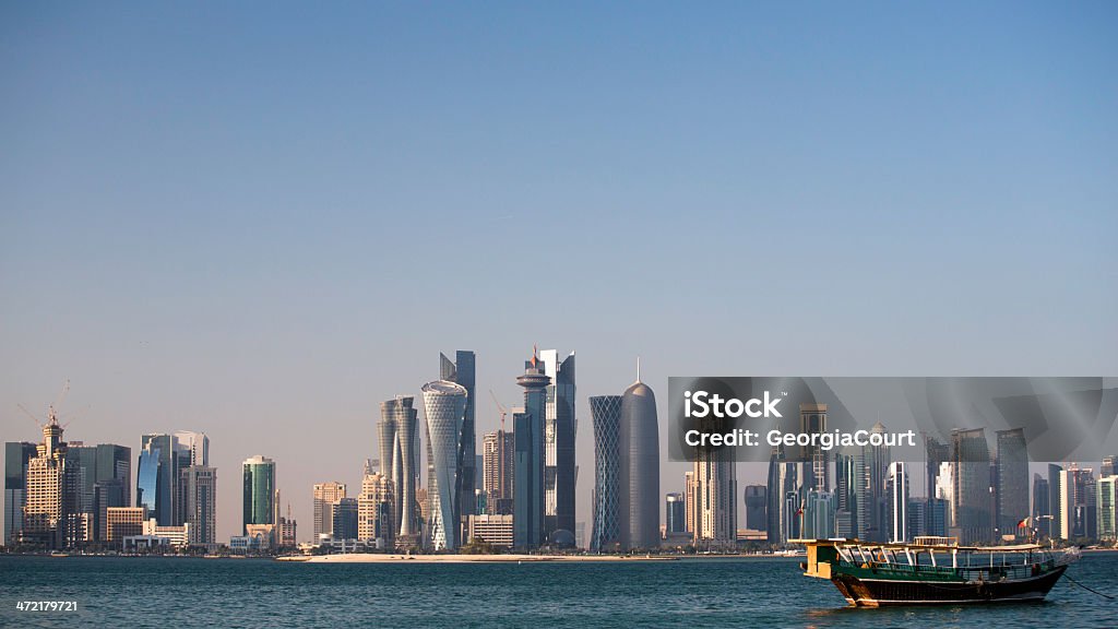 Ville de Doha, au Qatar, au lever du soleil - Photo de Doha libre de droits