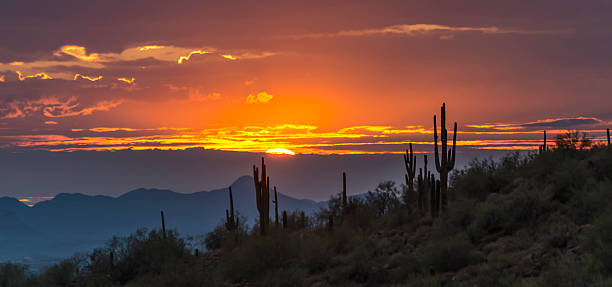 istock Desert sunset beyond the Arizona mountains 472180269