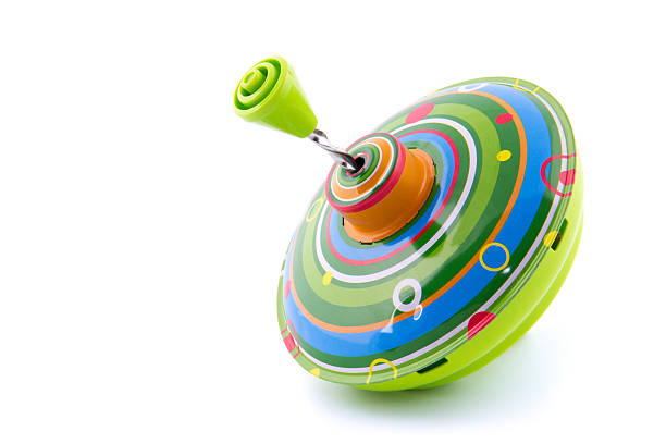 one green whirl toy isolated on white