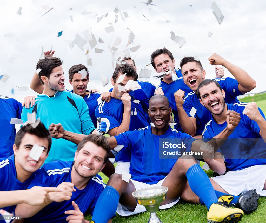 Glücklich football team - Lizenzfrei Fußball Stock-Foto
