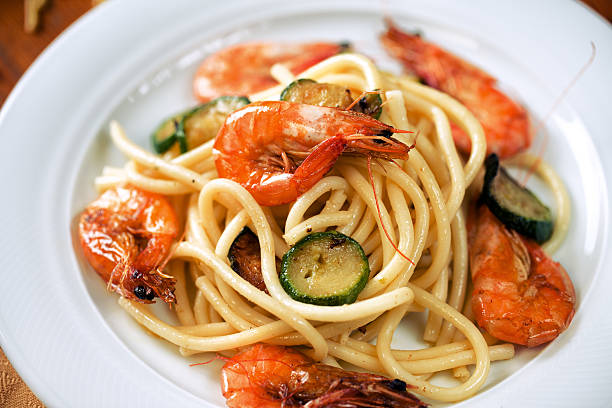 istock Bucatini with prawns and zucchini 472184667