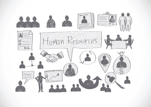 Human resources and management icons idea design