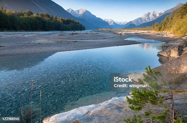 Morgenlicht Lechriver Tirol Österreich Stockfoto und mehr Bilder von Fluss - Fluss, Lech - Bezirk Bludenz, Alpen