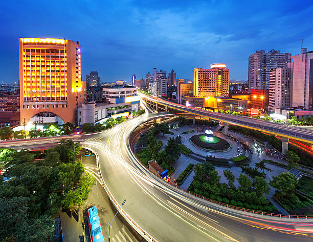 istock Aerial view of city night 472188577