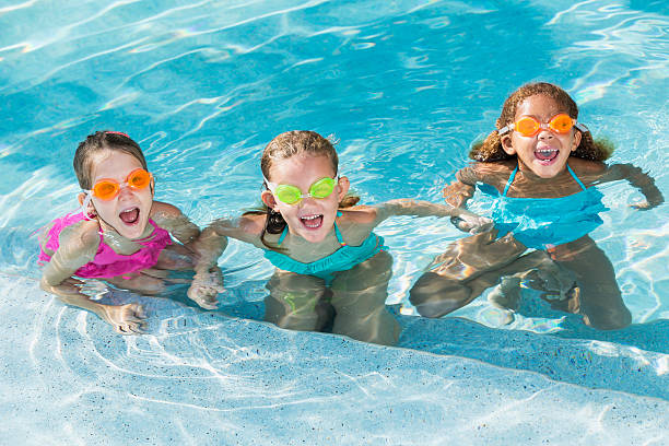 istock Little girls in swimming pool 472189357