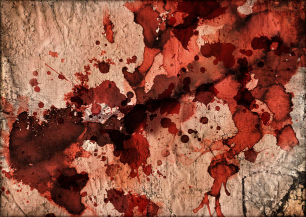 istock Old Artist Canvas Cut and Blood Stained Grunge Texture 472190241