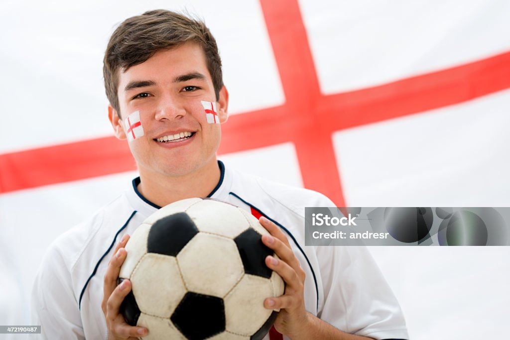 English football fan English football fan cheering for England 2014 Stock Photo