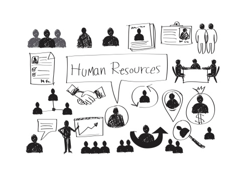 Human resources and management icons idea design