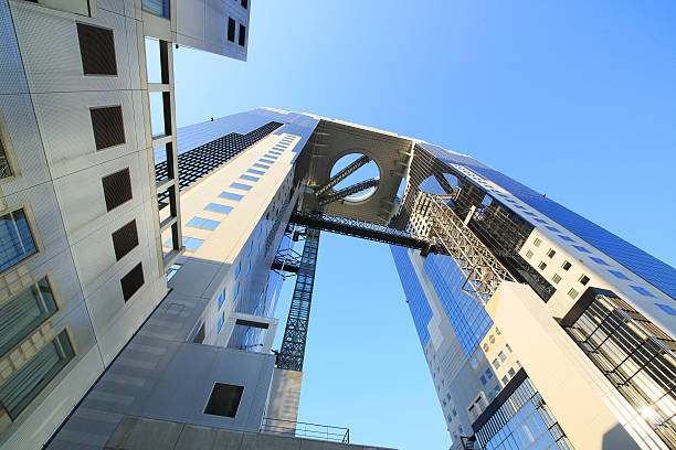 istock Blue sky  and  Umeda Sky Building in Osaka Japan 472191315