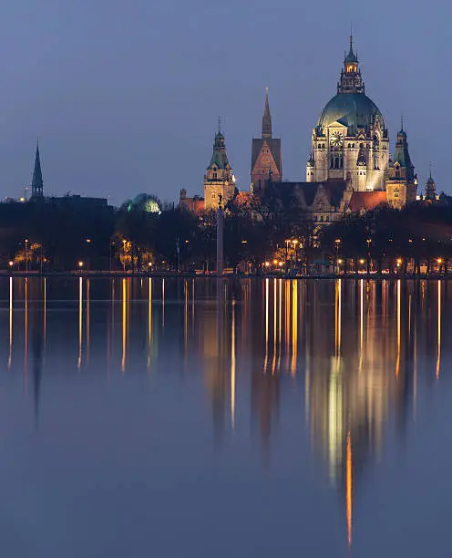 Maschsee in Hannover atevening, Germany