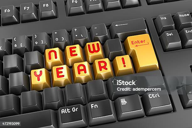 New Year Stock Photo - Download Image Now - Computer Keyboard, New Year's Eve, 2014