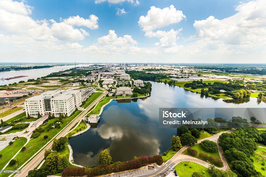 Luftaufnahme von baton Rouge mit Missisippi river - Lizenzfrei Baton Rouge Stock-Foto