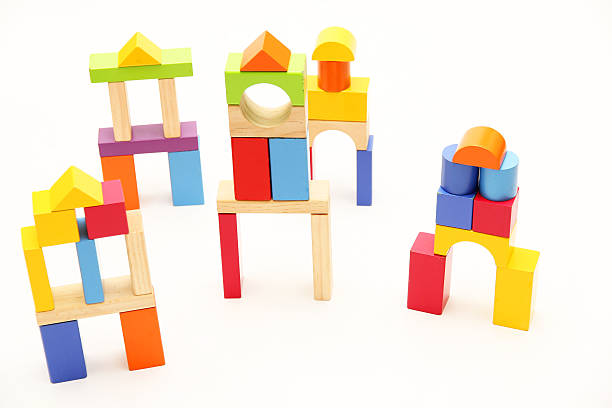 istock Buildings made from childrens wooden blocks 472196264