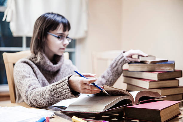 istock Teenager girl make a homework 472196835