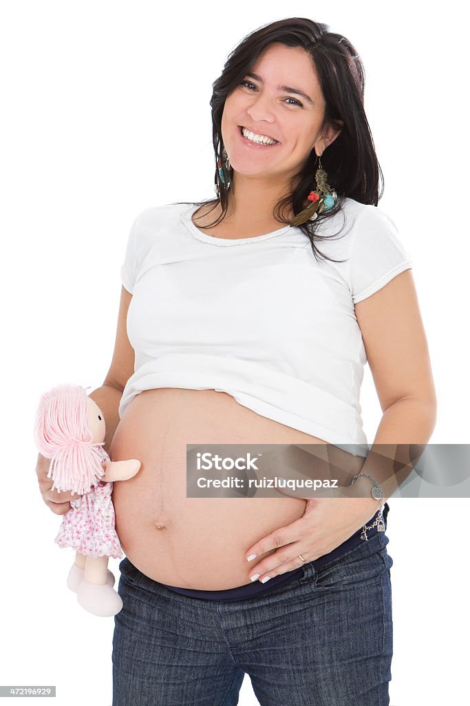 Hermoso vientre forma con muñeca - Foto de stock de Abdomen humano libre de derechos