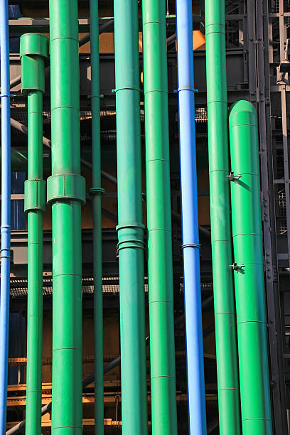 Pompidou Centre in Paris, France. Paris, France- March 6, 2014: Detail of the exterior of  Pompidou Centre in Paris also known as "Beaubourg" with a funny tubular structure. Detail of the exterior of  Pompidou Centre. pompidou center stock pictures, royalty-free photos & images