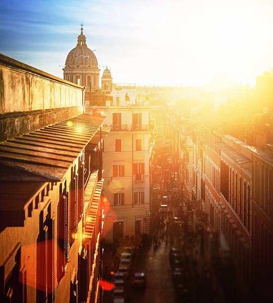 Piazza di Spagna and Rome Domes from Pincio Hill