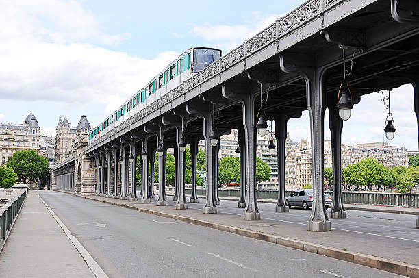 Bir hakeim bridge Paris, France stock photo