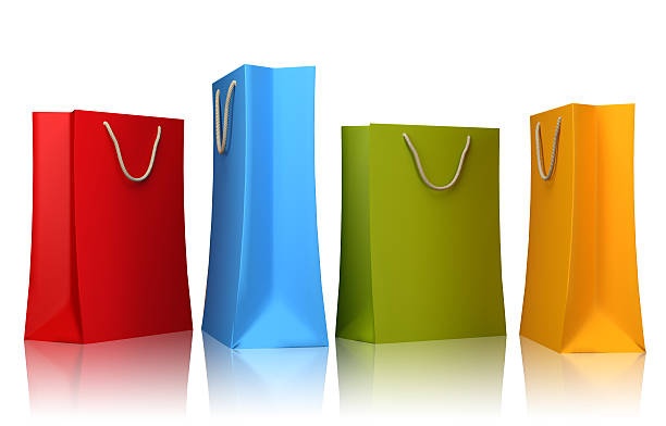 shopping bags. clipping path included stock photo