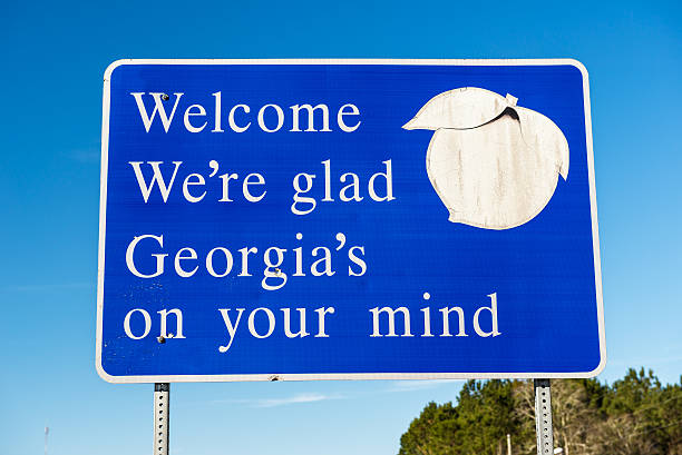 Welcome to Georgia Sign Welcome to Georgia State Sign georgia us state photos stock pictures, royalty-free photos & images
