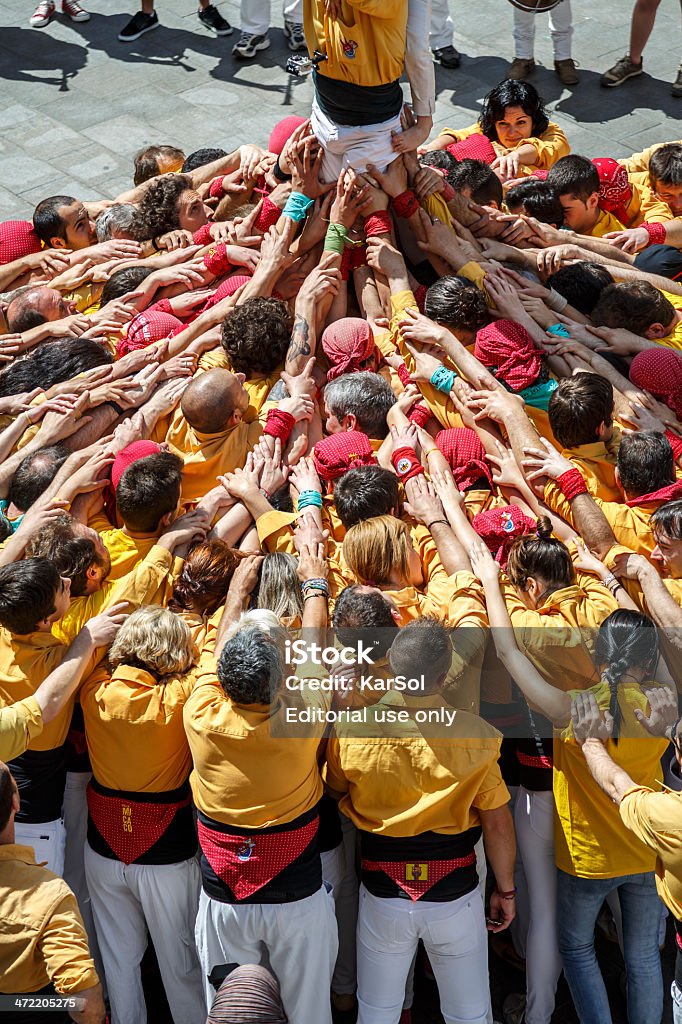 Castellers Barcelona 2013 - Foto de stock de Adulação royalty-free