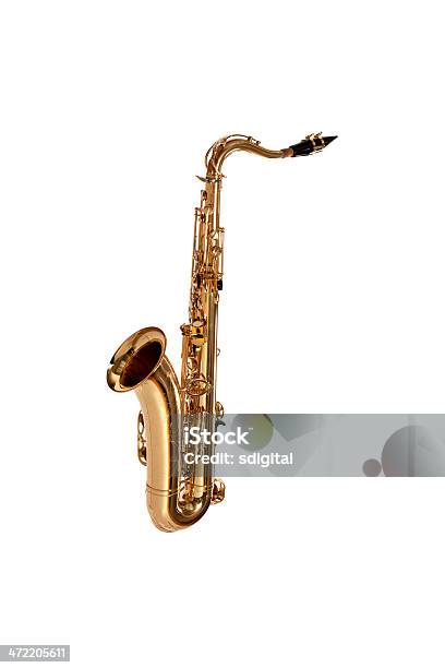 Isolated Saxophone Against White Background Stock Photo - Download Image Now - 1950-1959, Acoustic Music, Arts Culture and Entertainment